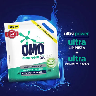 Omo Detergente liquido Matic Doypack con Soft 4 x 3 L