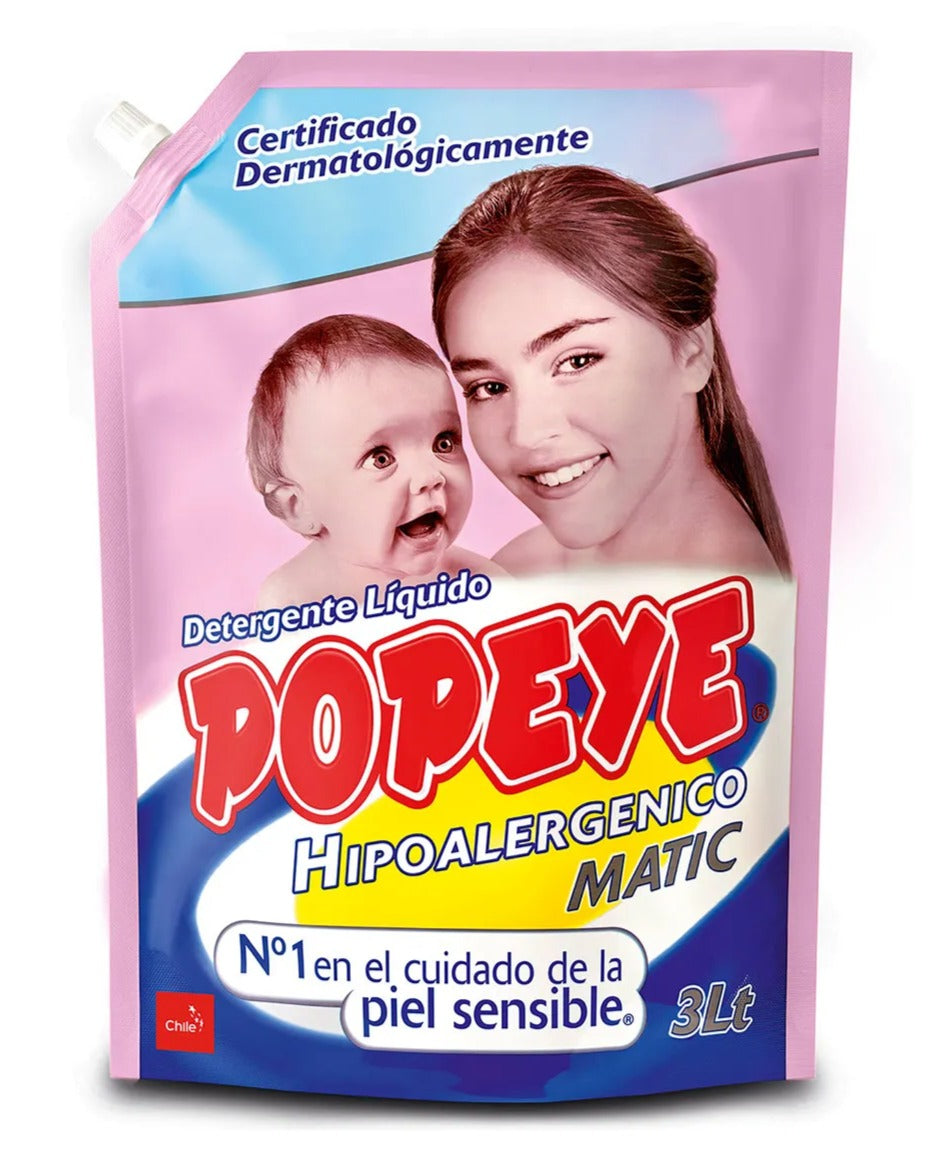 Popeye Detergente liquido hipoalergenico Doypack 3 L