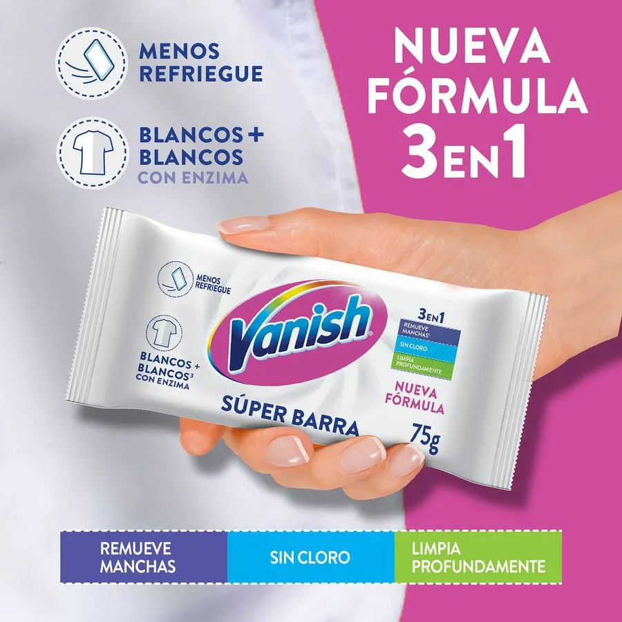 Vanish Jabon barra ropa blanca 6 x 75 gr