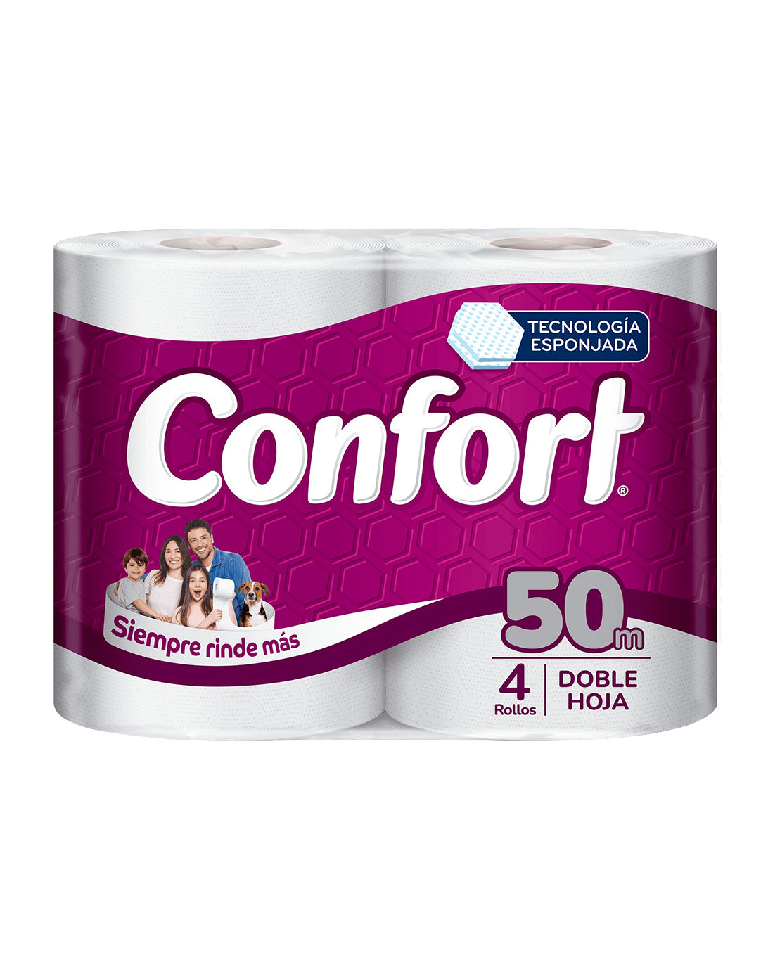Confort Papel Higienico Doble Hoja 50 metros 4 rollos