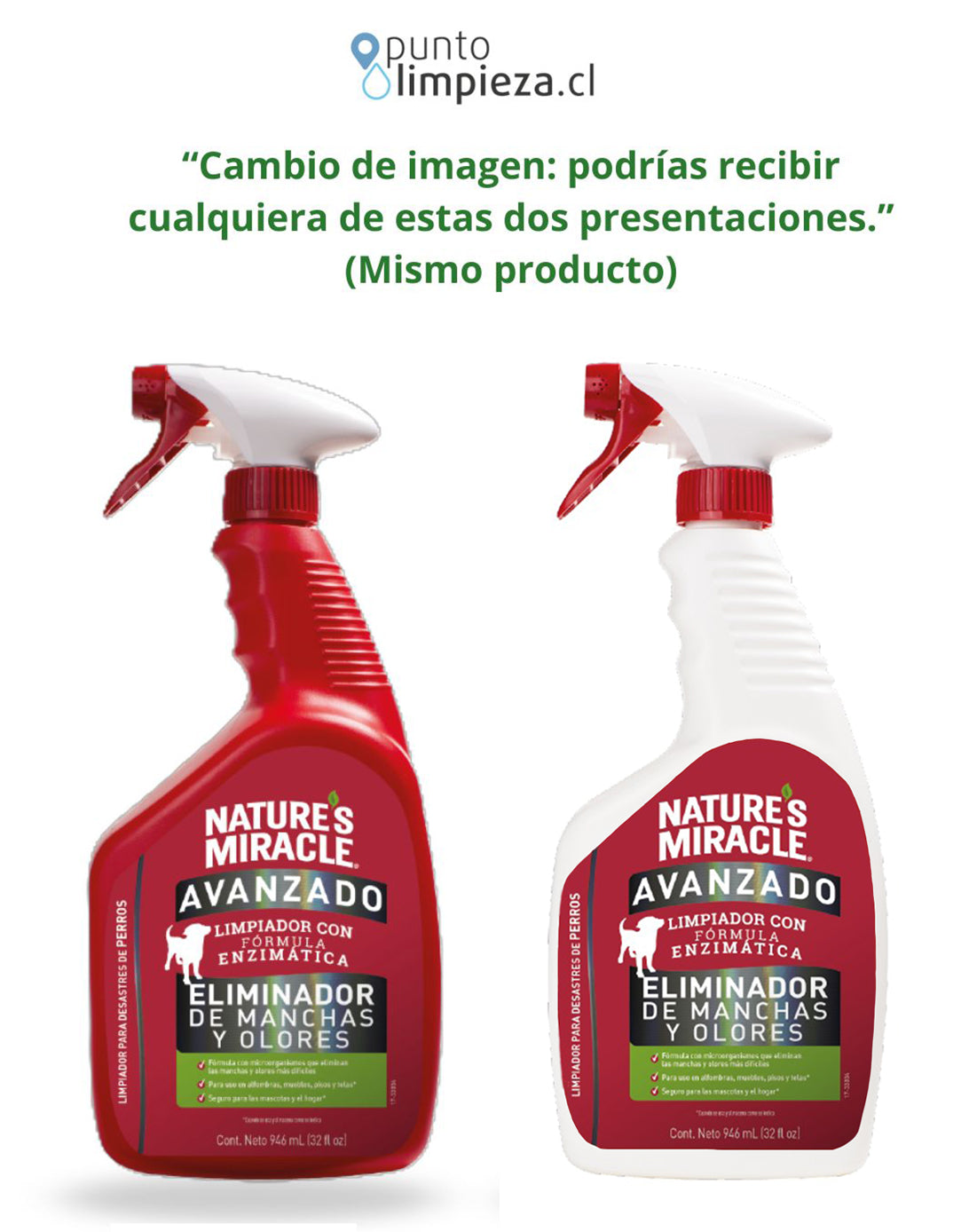 Natures Miracle Eliminador de Manchas y Olores para Perro 946 ml