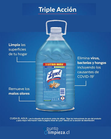 Lysol Limpia pisos Marina 3 x 5 L