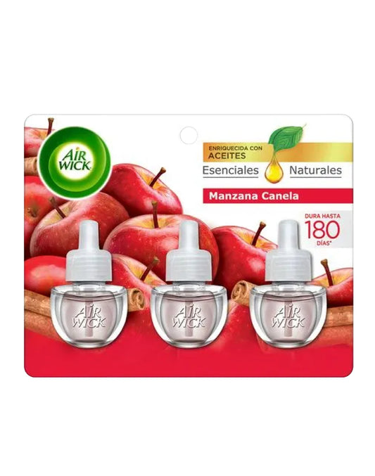 AirWick Recarga Desodorante Electrico Manzana Canela 3 unid - Puntolimpieza