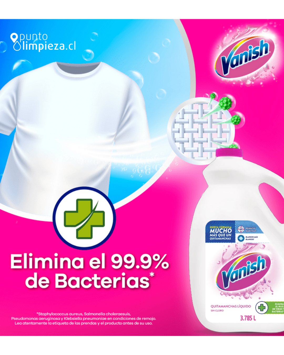 Vanish Quitamanchas líquido ropa blanca multiuso 2 x 3785 cc