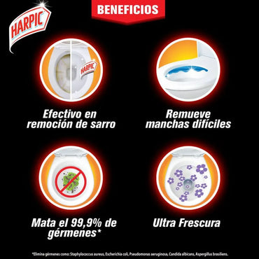 Harpic Limpiador desinfectante Max Power WC Citrus 3 x 750 cc