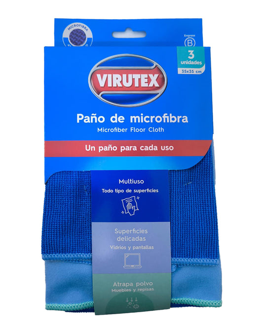 Virutex Pack Paños Microfibra 3 unid