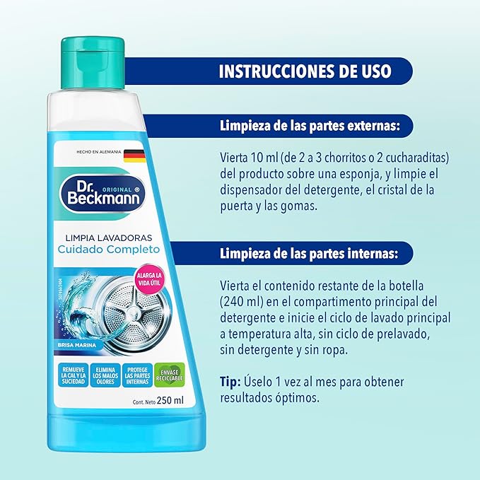 Dr. Beckmann Limpia Lavadoras 3 x 250 cc