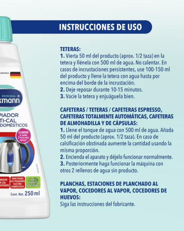 Dr. Beckmann Limpiador Anti-Cal Electrodomesticos 250 cc