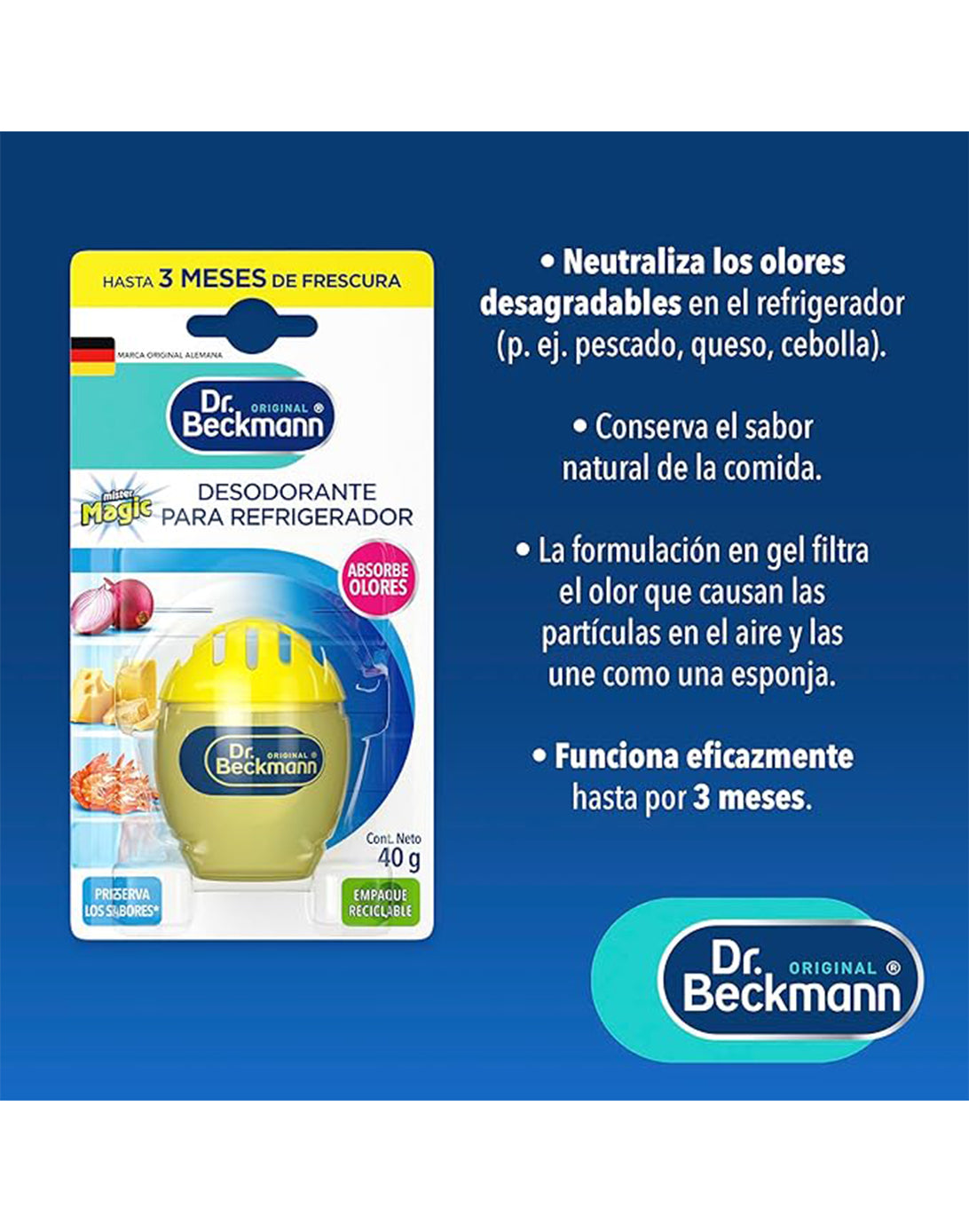 Dr. Beckmann Desodorante para Refrigerador 3 x 1 unid