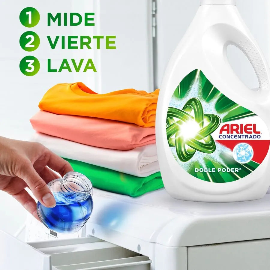 Ariel Power Liquid Detergente liquido concentrado 6 x 1,8 L