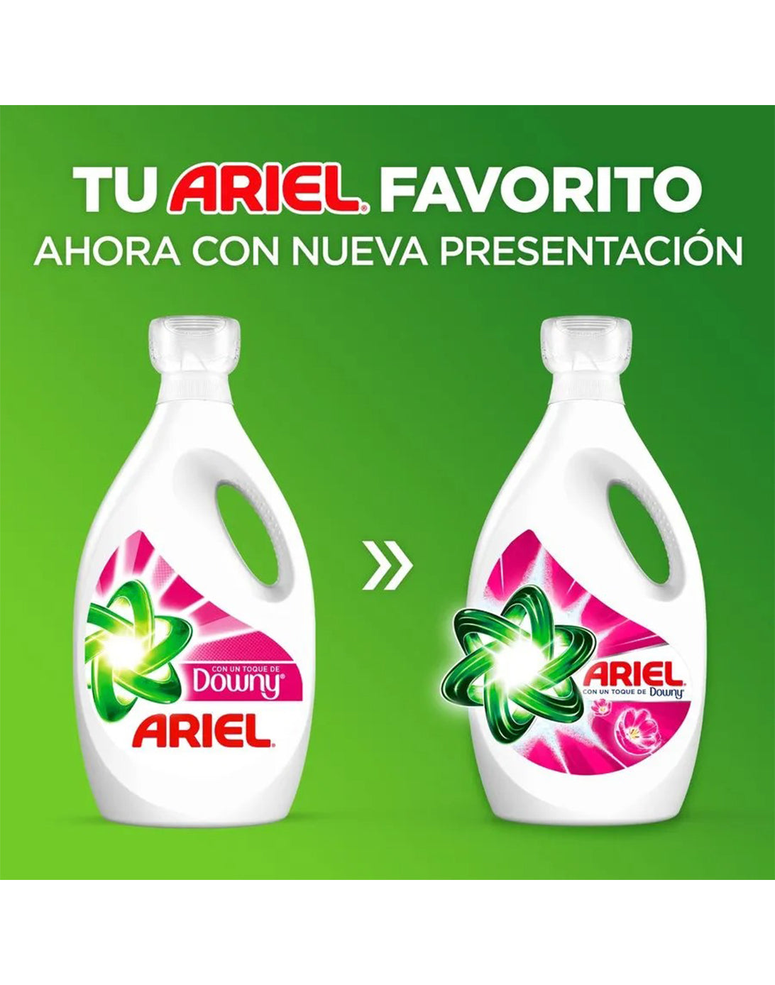 Ariel Power Liquid Detergente liquido concentrado + Toque Downy 3 x 1,8 L