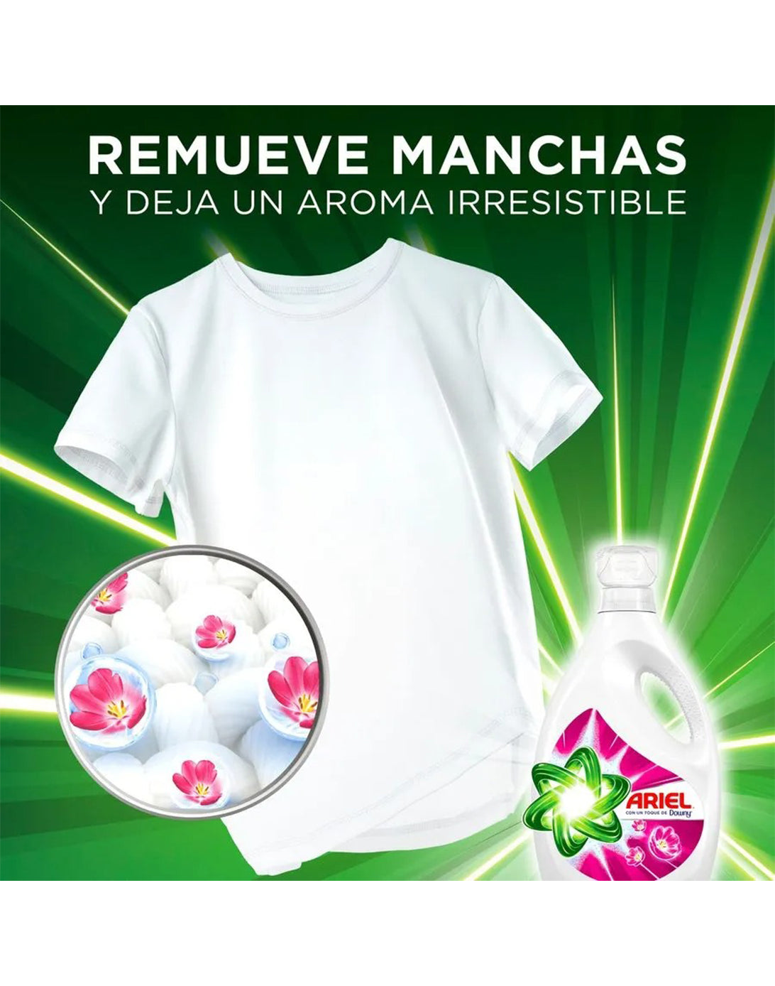Ariel Power Liquid Detergente liquido concentrado + Toque Downy 3 x 1,8 L