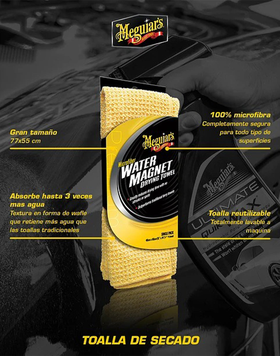 Meguiar's Toalla Microfibra Secado Water Magnet 1 unid