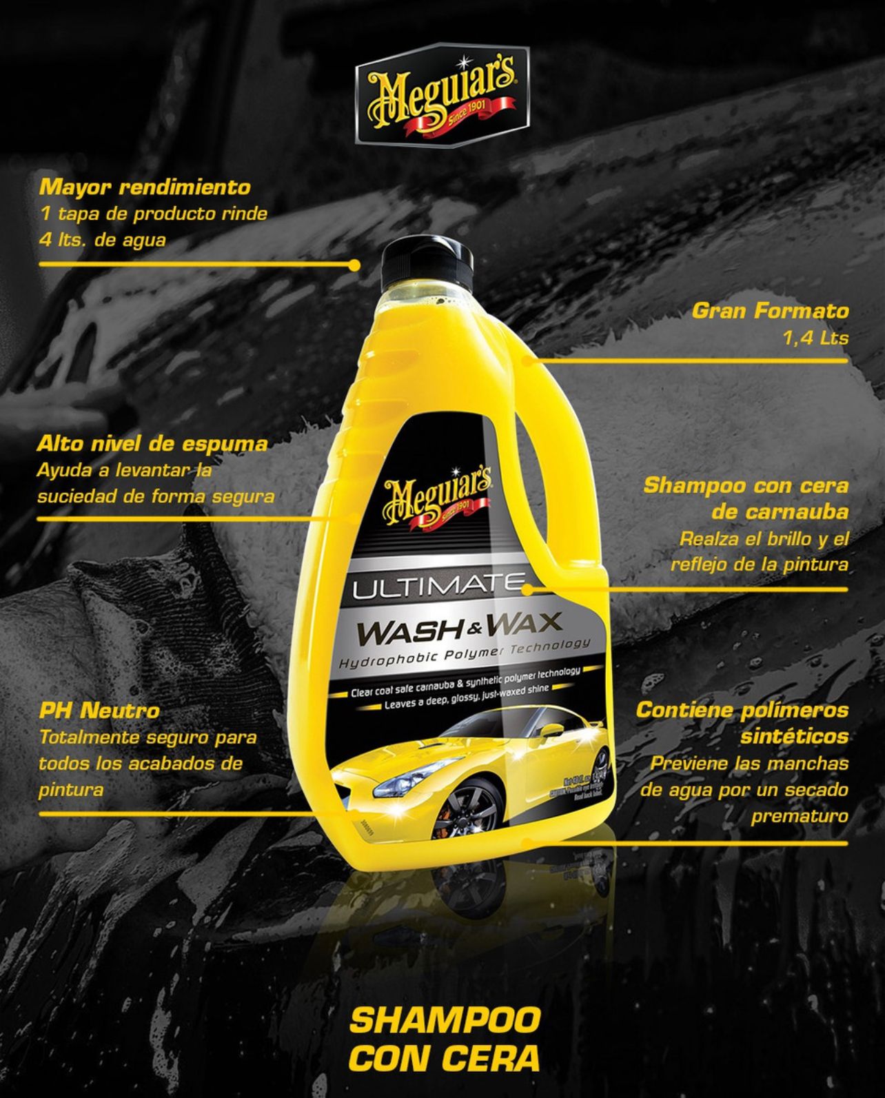 Meguiar's Shampoo con Cera Ultimate Wash & Wax 1,4 L