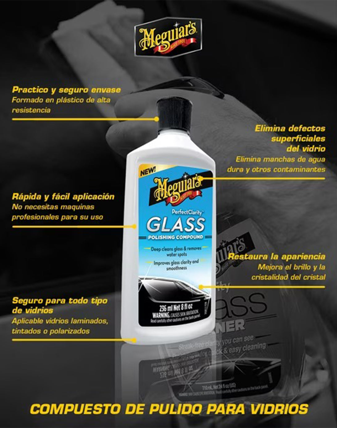 Meguiar's Pulidor de Vidrios Perfect Clarity 236 cc