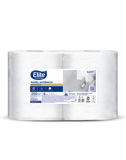 Elite Papel Higiénico Jumbo Doble Hoja 250m 6 rollos - Puntolimpieza