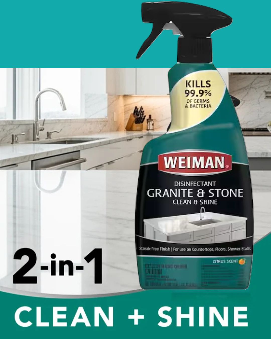 Weiman Limpiador Abrillantador Granito y Piedra Gatillo 946 cc