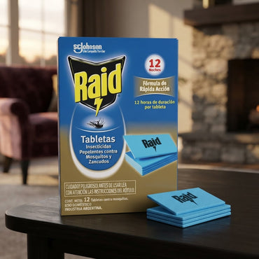 Raid Recarga Insecticida Electrico Tabletas Mosquitos y Zancudos 12 unid