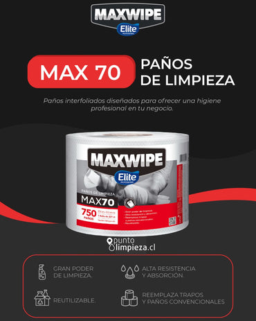 Elite Maxwipe Paños de Limpieza MAX70 2 x 750 unid