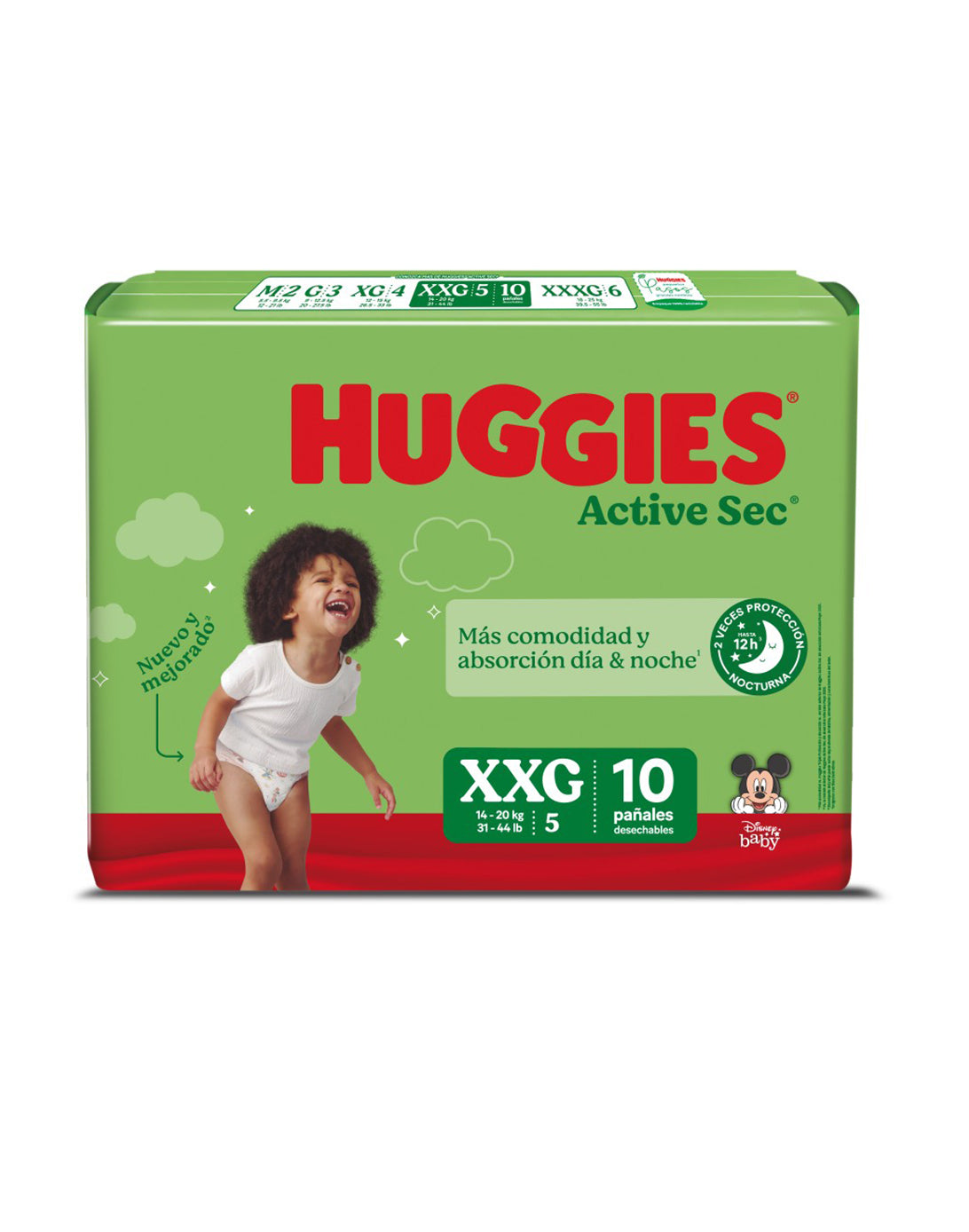Huggies Pañales Bebé Active Sec XXG 10 unid