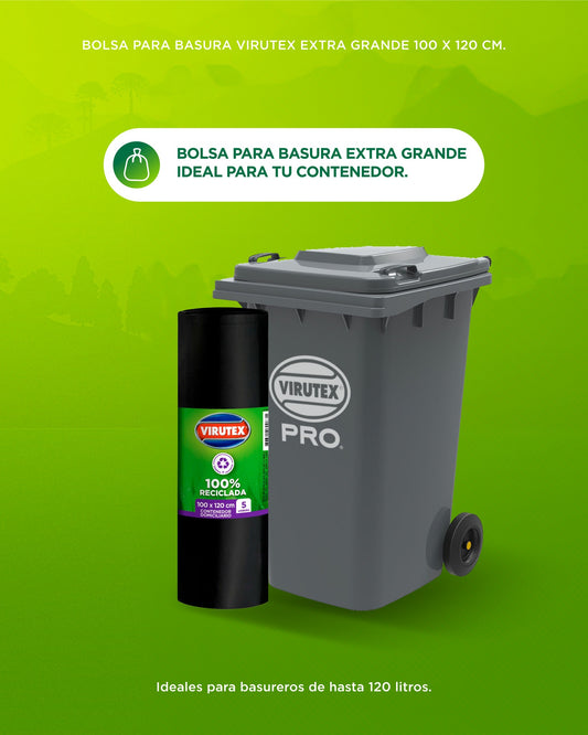 Virutex Bolsa de Basura Contenedor Domiciliario 100 x 120 cms 5 unid