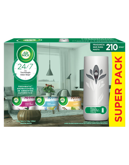 Airwick Freshmatic Full Aparato con 3 recargas 1kit