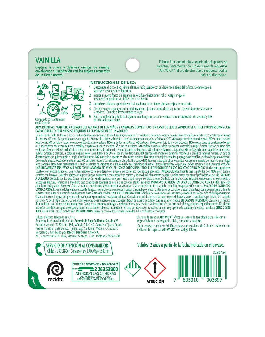 Airwick Desodorante Ambiental Aparato Electrico + 2 rec. Vainilla 1kit