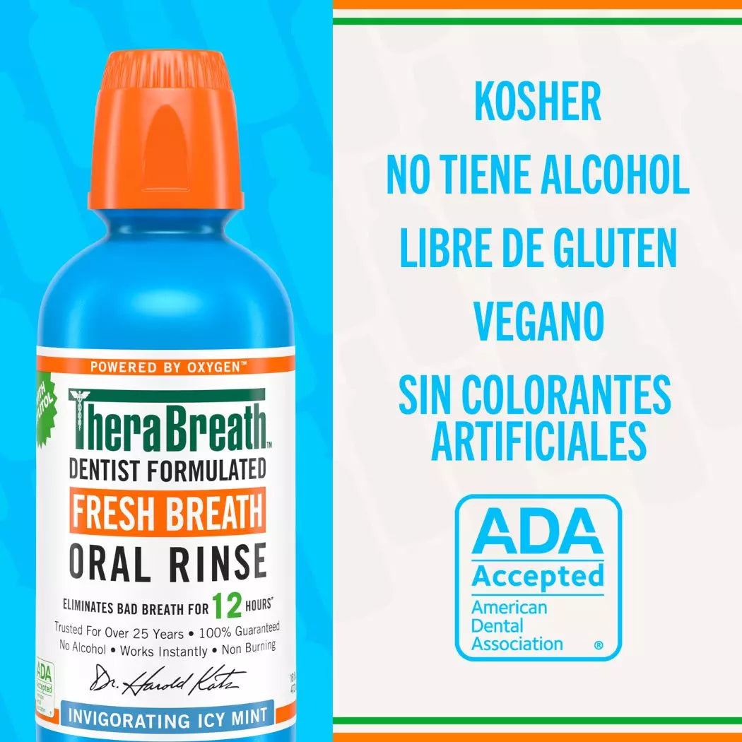 Therabreath Enjuague Bucal Menta fria 473 ml