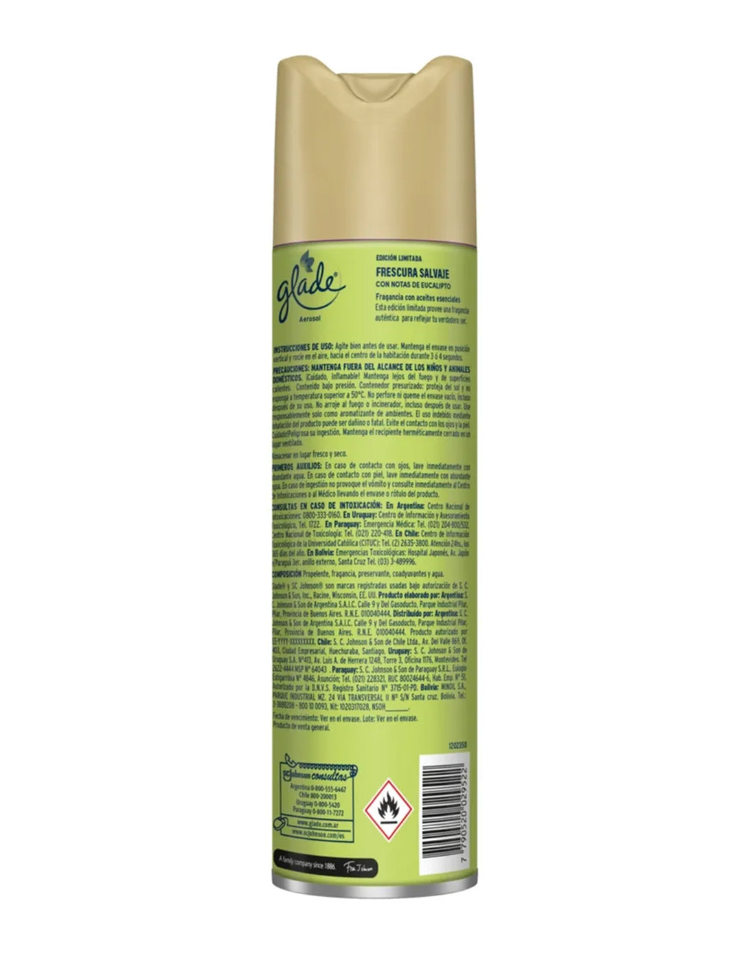Glade Desodorante Ambiental Glade Aerosol Frescura Salvaje 360 cc