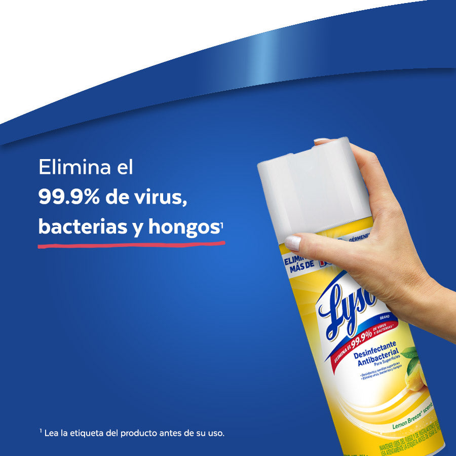 Lysol Desinfectante de ambiente y superficie Lemon 6 x 354 gr