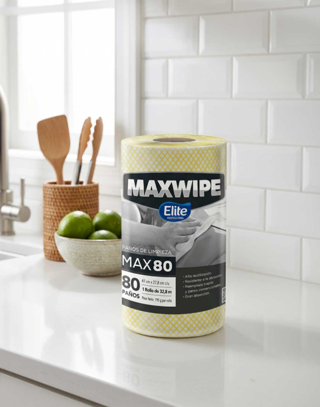 Elite Maxwipe Paños de Limpieza MAX80 Amarillo 80 unid