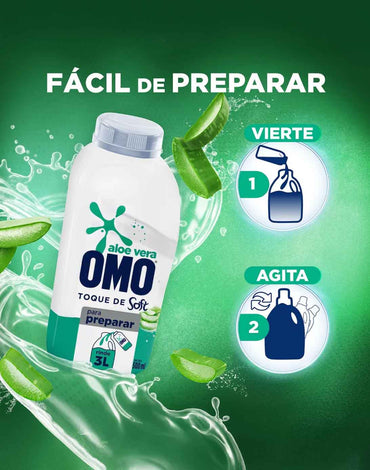 Omo Detergente Liquido Aloe Vera Toque Soft Para Diluir 3 x 500 cc