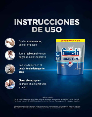 Finish Quantum Lavavajilla Tabletas Todo en uno 6 x 60 unid