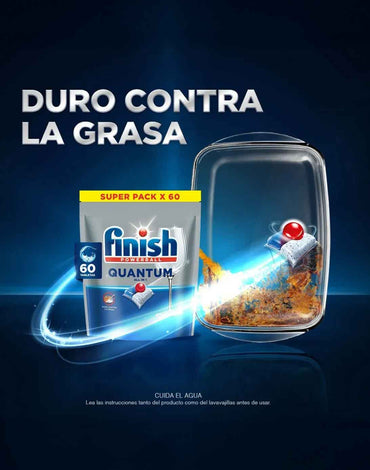 Finish Quantum Lavavajilla Tabletas Todo en uno 60 unid
