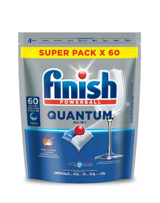 Finish Quantum Lavavajilla Tabletas Todo en uno 60 unid