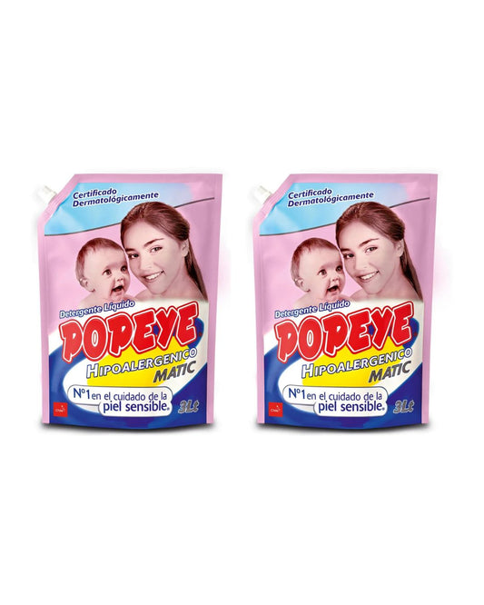 Popeye Detergente liquido hipoalergenico Doypack 2 x 3 L