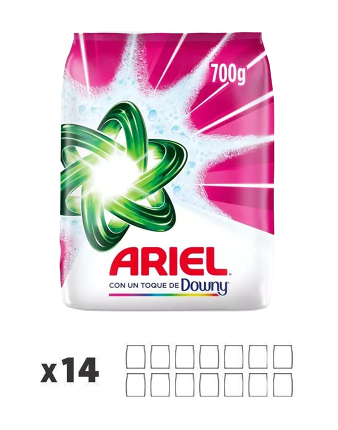 Ariel Detergente en polvo + Toque Downy 9,8 kg