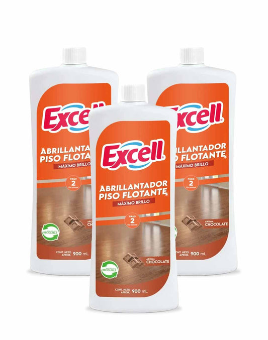 Excell Abrillantador piso flotante chocolate 3 x 900 cc