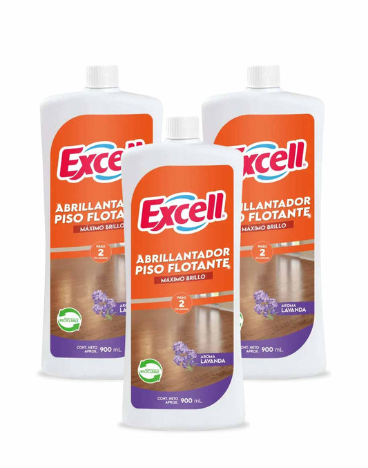 Excell Abrillantador piso flotante lavanda 3 x 900 cc