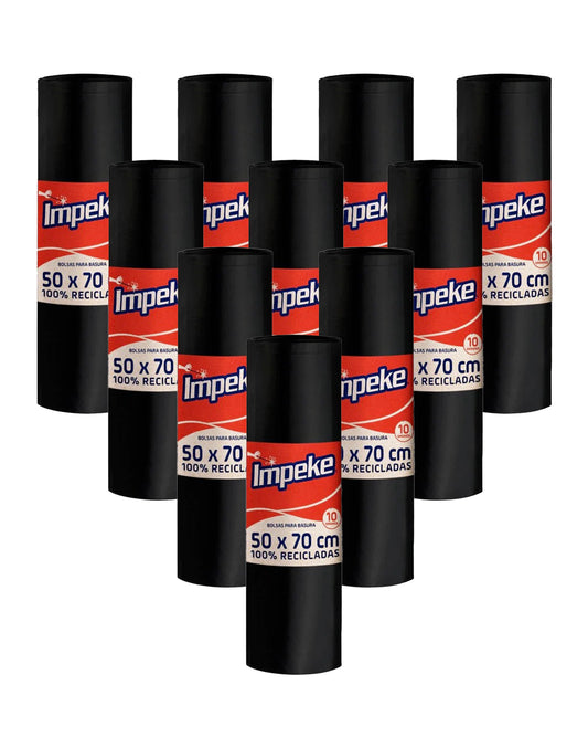 Impeke Bolsa de Basura Económica 50x70 cm 10 x 10 unid