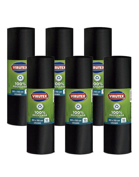 Virutex Bolsa de Basura Grande 80 x 110 cm 6 x 10 unid