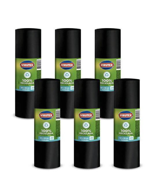 Virutex Bolsa de Basura Papelero 50 x 55 cm 6 x 20 unid - Puntolimpieza