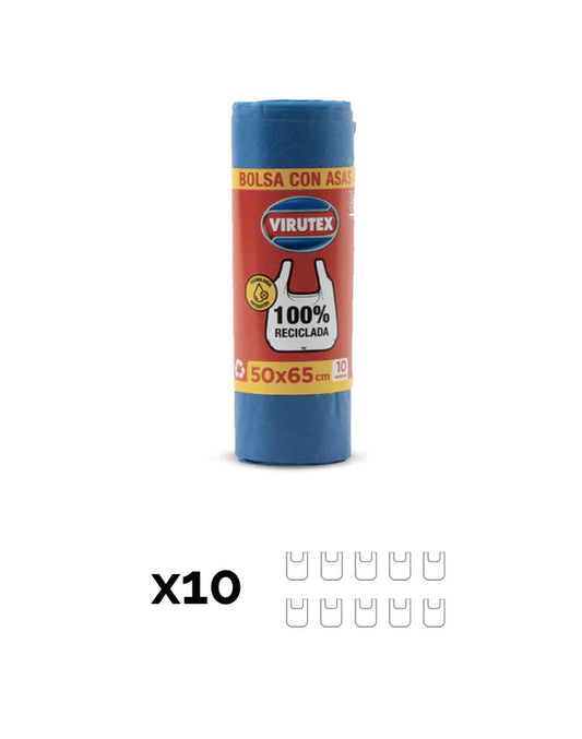 Virutex Bolsa de Basura con Asas 50 x 65 cm 10 x 10 unid - Puntolimpieza