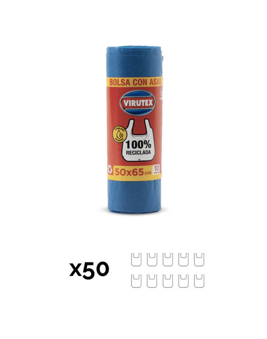 Virutex Bolsa de Basura con Asas 50 x 65 cm 50 x 10 unid - Puntolimpieza