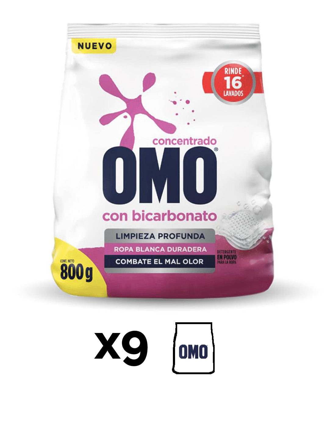 Omo Detergente en polvo con Bicarbonato 7,2 kg