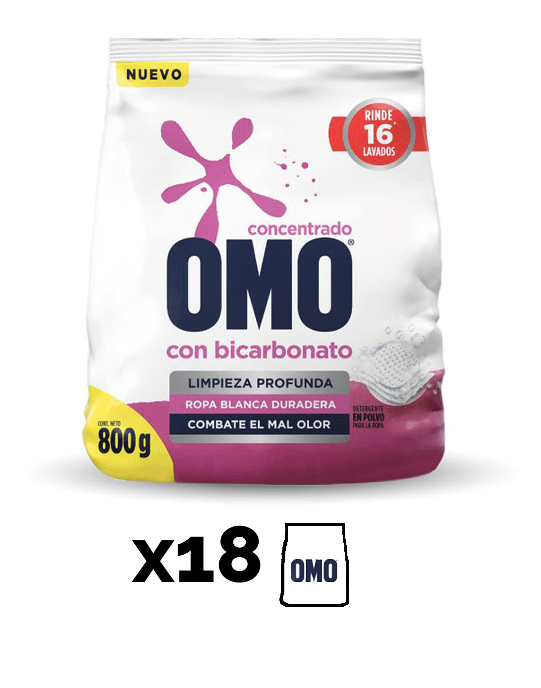 Omo Detergente en polvo con Bicarbonato 14,4 kg