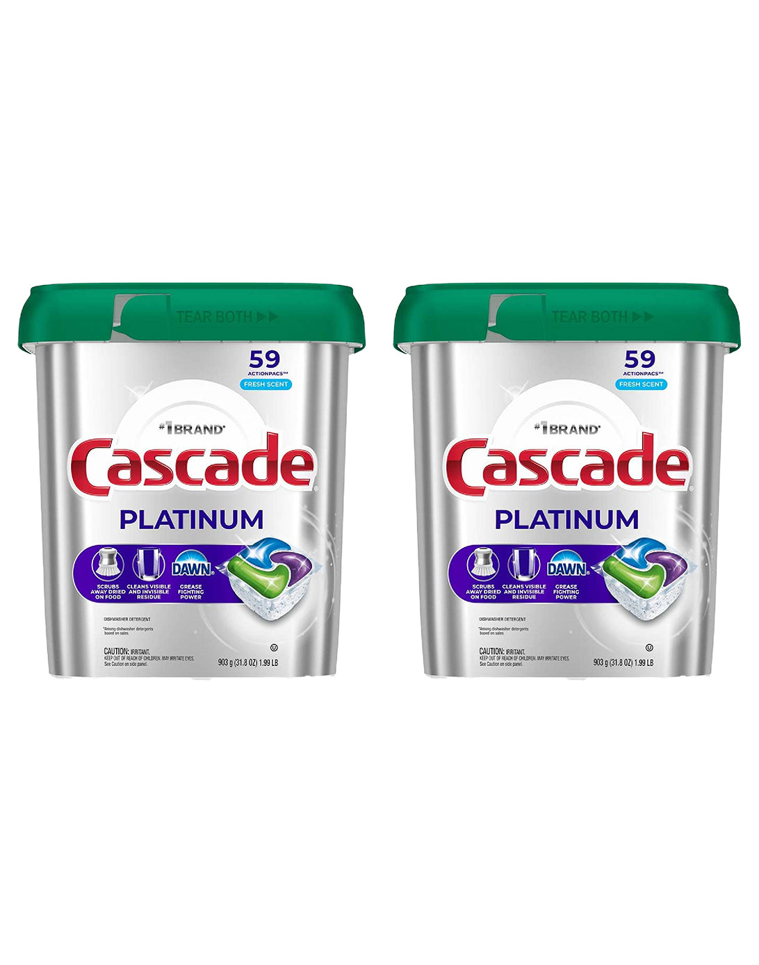 Cascade Detergente Lavavajilla Platinum Pods 2 x 59 unid - Puntolimpieza