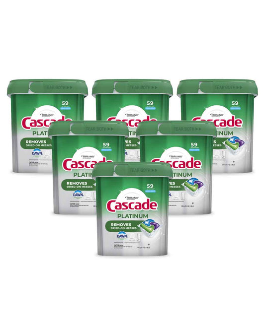 Cascade Detergente Lavavajilla Platinum Pods 6 x 59 unid