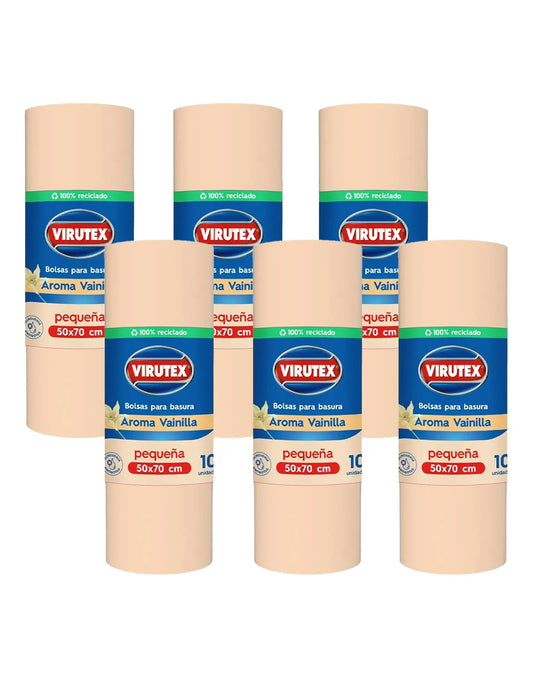 Virutex Bolsa de Basura Aroma Vainilla 50 x 70 cm 6 x 10 unid