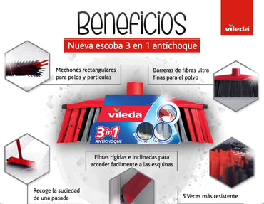 Vileda Escobillón Antichoque 3 en Uno 3 x 1 unid